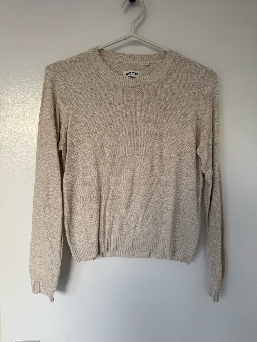 KOTN Crewneck Sweater in Light Beige